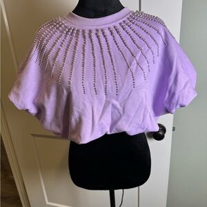 Queen of Sparkles Lavender Pearl Burst Bubble Top crop Mardi Gras